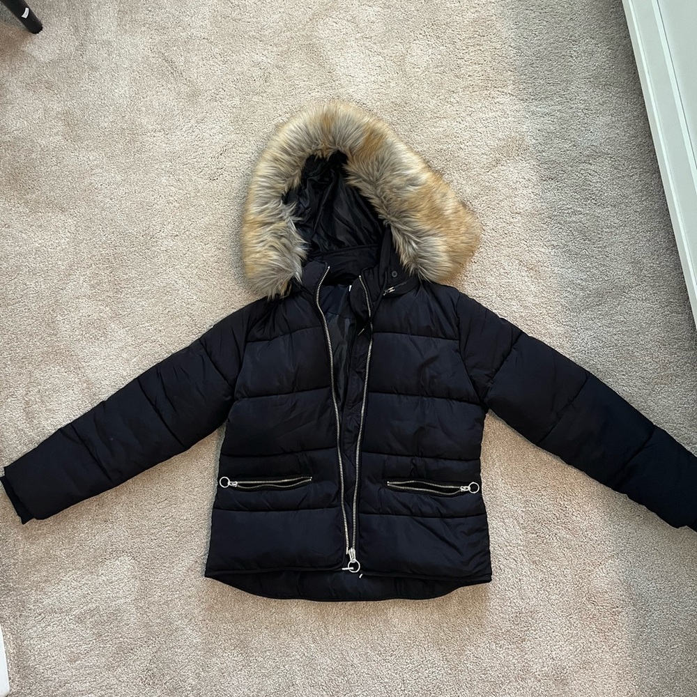 TOPSHOP Black Puffer Jacket